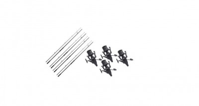 Set 4 Lansete prokarpfishing carbon lungime 3.90 metri echipate cu 4 Mulinete foto