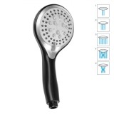 Para Dus Neagra Multifunctionala, Presiune Variabila, Masaj, ABS, Conector Universal 21mm, 11x2.5x24 cm