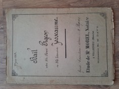 Act notarial Melun Franta 1927 document act vechi
