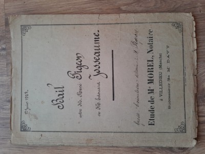 Act notarial Melun Franta 1927 document act vechi foto