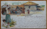 Carte postala cromolitografiata , Salutari din Romania , 1901 , cromo