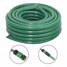 vidaXL Furtun de grădină cu set de racorduri, verde, 0,75&quot;, 30 m, PVC 154382