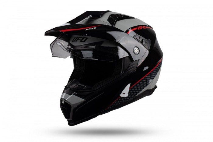 Casca enduro/ATV Ufo Aries, culoare negru/rosu/gri, marimea M Cod Produs: MX_NEW HE164M