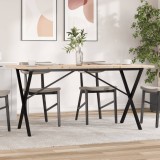 Masă Bucătărie VidaXL Lemn Masiv Pin, Cadru X, 160x80 cm, Maro - Design Rustic, Durabilă