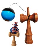 Cumpara ieftin Kendama din lemn natural, Bila lemn + Sticker Waterproof USA pentru telefon, 162KD