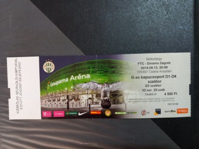 Bilet Ferencvaros Budapesta - Dinamo Zagreb foto