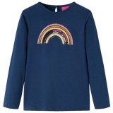 Cumpara ieftin Tricou pentru copii cu m&acirc;neci lungi, bleumarin, 128