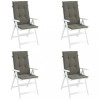 Set 4 Perne Scaun Spatar Inalt vidaXL, 120x50x4cm, Gri Melanj, Exterior/Interior, Poliester