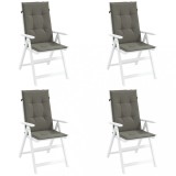 VidaXL Perne scaun cu spătar &icirc;nalt 4 buc. melanj gri 120x50x4cm textil