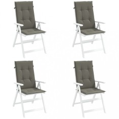 vidaXL Perne scaun cu spătar &icirc;nalt 4 buc. melanj gri 120x50x4cm textil