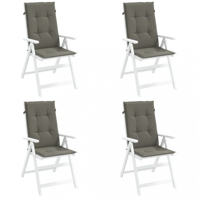 vidaXL Perne scaun cu spătar &amp;icirc;nalt 4 buc. melanj gri 120x50x4cm textil foto