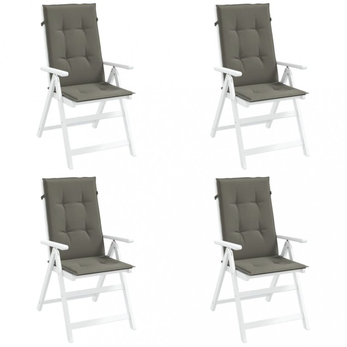vidaXL Perne scaun cu spătar &icirc;nalt 4 buc. melanj gri 120x50x4cm textil