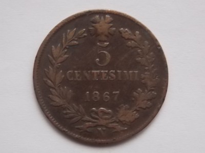 5 CENTESIMI 1867 N ITALIA foto