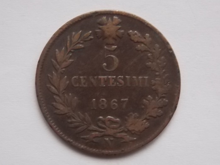 5 CENTESIMI 1867 N ITALIA
