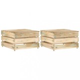 Set 2 Mese Gradina din Paleti, Lemn Pin Tratata, 60x62x37 cm, Exterior, Rezistenta UV