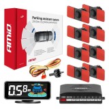 Senzori de parcare pentru marșarier, negri, interni, 16,5 mm, 8 buc. LED 3D AMIO-03196