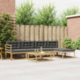 vidaXL Set de canapele de exterior 6 pcs Alb și antracit 3386326