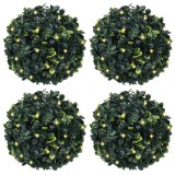 Bile artificiale din lemn de cimis cu lumini LED 4 buc Verde