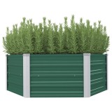 vidaXL Strat &icirc;nălțat de grădină, verde, 129x129x45 cm, oțel galvanizat 47015