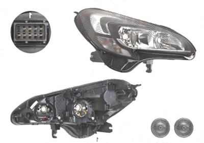 Far Opel Corsa E, 11.2014-, fata, Dreapta, cu LED daytime running light; H7+H7+PSY24W; electric; cu motor; foto
