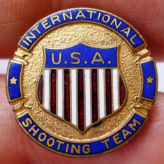 I.285 INSIGNA PIN USA SUA TIR INTERNATIONAL SHOOTING TEAM 19mm email