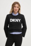 Dkny pulover femei, culoarea negru, DJ4R0504