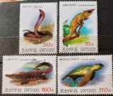 Coreea 2009 fauna reptile crocodil șarpe serie 4v. neștampilat korea 2009