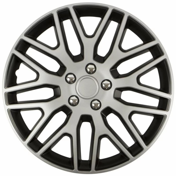 Set capace roti auto Cridem Dakar NC 4buc - Argintiu/Negru - 14&#039;&#039; - Resigilat Garage AutoRide