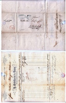 Switzerland 1855 Postal History Rare Stampless Letter to Austria D.1068 foto