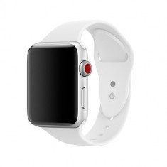 Curea silicon Edman compatibila Apple Watch 3, 42mm, Alb foto