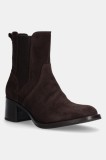 Gant botine din piele &icirc;ntoarsă Workdale femei, culoarea maro, cu toc drept, 29553797 G46