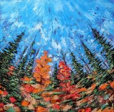 TOAMNA &Icirc;N BUCOVINA - pictură &icirc;n ulei, Peisaje, Impresionism, ART