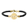 Destiny - Bratara Premium din piele impletita si banut argint 925 placat cu aur galben 24K personalizat cu Constelatie