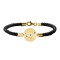 Destiny - Bratara Premium din piele impletita si banut argint 925 placat cu aur galben 24K personalizat cu Constelatie