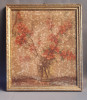 Tablou pictura ulei pe placaj - Fritz Geyer - 39 / 34 cm, Flori, Altul