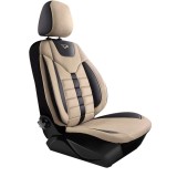 Cumpara ieftin Set Huse Scaune Auto pentru Volkswagen Taigo - Panda Toronto, tip Alcantara, cu fermoare pentru bancheta rabatabila, bej cu negru, 11 piese