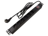 Prelungitor LANBERG 6 prize 16A cu protecție la supratensiune PDU-06E-0200-BK