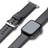 Rama pentru Apple Watch 1/2/3/4/5/6/7/8/9/SE/SE 2/Ultra/Ultra 2 (42/44/45/49mm) - Ringke Leather One Basic - Black