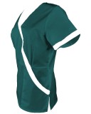 Halat Medical Pe Stil, Turcoaz inchis cu Elastan și cu Garnitură alba, Model Marinela - 4XL