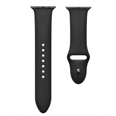 Curea compatibila Apple Watch 1/2/3/4, silicon, 38/40mm Negru