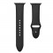 Curea compatibila Apple Watch 1/2/3/4, silicon, 38/40mm Negru