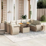 vidaXL Set canapele de grădină cu perne, 10 piese, bej, poliratan 3272339