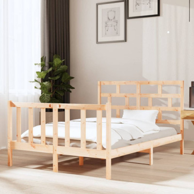 Cadru de pat mic dublu, 120x190 cm, lemn masiv de pin GartenMobel Dekor foto