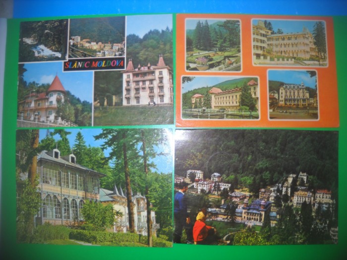 HOPCT LOT 3065 -IP-SLANIC MOLDOVA -JUD BACAU-4 CARTI POSTALE-CIRCULATE