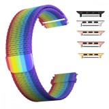 Curea otel, Milanese Loop Slim, compatibila cu Apple Watch 9|8|7|6|5|4|3|2|1 Series, 49mm|45mm|44mm|42mm, Rainbow