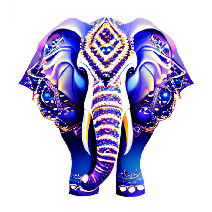Sticker decorativ, Elefant, Albastru, 60 cm, 10194ST