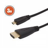 Cablu micro HDMI , 3 mcu conectoare placate cu aur, Globiz