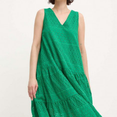 Answear Lab rochie din bumbac culoarea verde, mini, drept