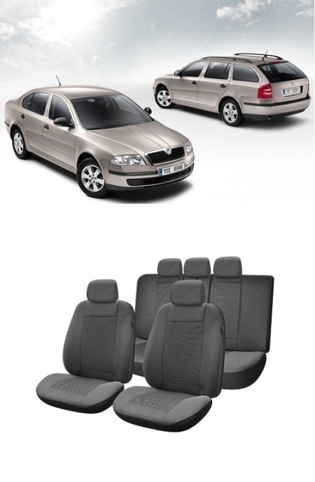 Huse scaune Premium material textil SKODA OCTAVIA II 2004-2013