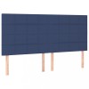 Tablii de pat, 4 buc, albastru, 80x5x78/88 cm, textil